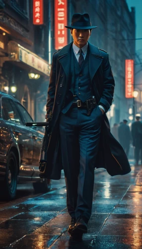 film noir,kingpin,detective,al capone,man with umbrella,banker,cinematic,overcoat,mafia,suit actor,spy visual,smooth criminal,casablanca,allied,wall street,bowler hat,spy,black city,hitchcock,fedora,Photography,General,Fantasy