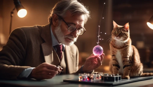 watchmaker,magician,vision care,physicist,cimbalom,professor,digital compositing,cat lovers,financial advisor,elderly man,vintage cats,cat's cafe,fire artist,abracadabra,magic tricks,pensioner,quantum physics,inventor,transistor checking,cat and mouse,Photography,General,Cinematic