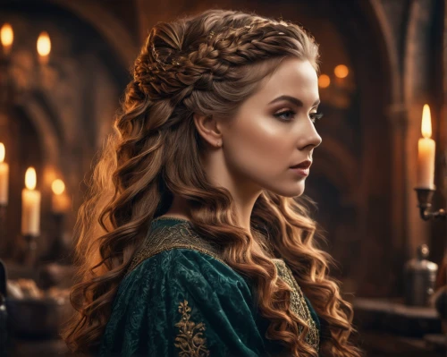 celtic queen,braid,princess' earring,game of thrones,fantasy portrait,violet head elf,thrones,diadem,girl in a historic way,gold crown,the crown,headpiece,candlemaker,laurel wreath,elven,golden crown,accolade,crowned,queen cage,romantic portrait,Photography,General,Fantasy