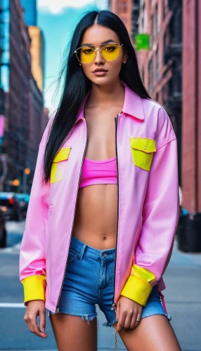 neon colors,neon,pink background,colorful background,inka,yellow background,pink lemonade,neon candies,yellow jacket,neon body painting,santana,pink glasses,ny,sunglasses,background colorful,neon makeup,colorful,women fashion,fashionista,color glasses
