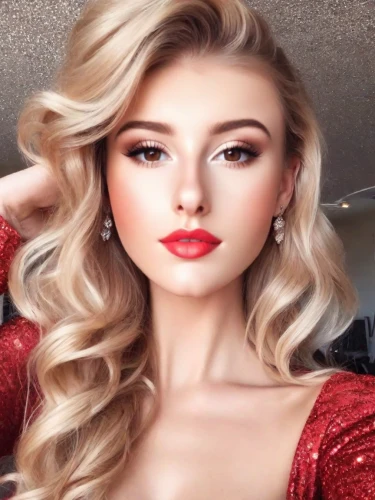 realdoll,barbie doll,barbie,doll's facial features,model doll,red gown,red lips,red lipstick,airbrushed,elsa,model beauty,man in red dress,lady in red,blonde woman,porcelain doll,fashion doll,cgi,cool blonde,romantic look,edit