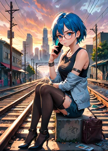 darjeeling,red and blue heart on railway,2d,sonoda love live,railroad track,anime 3d,railroad crossing,the girl at the station,anime,anime cartoon,vocaloid,red heart on railway,anime japanese clothing,railway tracks,railway track,railtrack,anime girl,railway line,hatsune miku,railway,Anime,Anime,General