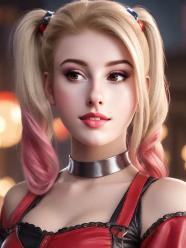 harley quinn,harley,doll's facial features,nero,queen of hearts,female doll,cosmetic,vampire lady,neo-burlesque,cosmetic brush,realdoll,vampire woman,barbie,valentine pin up,portrait background,artist doll,poppy red,fantasy girl,fantasy portrait,valentine background,Photography,Commercial