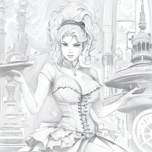 venetia,steampunk,rococo,oktoberfest background,cinderella,alice,victorian lady,lotus art drawing,frula,tiana,neo-burlesque,fantasia,fairy tale character,baroque,elza,baroque angel,victorian style,venetian,disney rose,victorian,Design Sketch,Design Sketch,Character Sketch