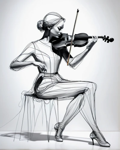 violin woman,woman playing violin,cellist,cello,violinist,violin player,violin,violinist violinist,violist,bass violin,playing the violin,string instrument,bowed string instrument,violoncello,plucked string instrument,solo violinist,stringed instrument,concertmaster,bowed instrument,kit violin,Illustration,Black and White,Black and White 08