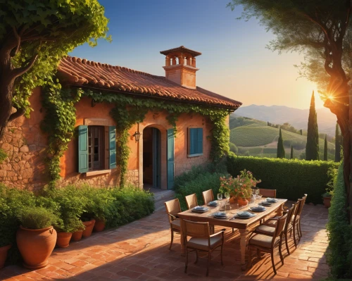 tuscany,tuscan,home landscape,provencal life,provence,italian painter,summer cottage,beautiful home,roof landscape,country cottage,sicilian cuisine,italy,idyllic,houses clipart,alfresco,country house,outdoor dining,italia,holiday villa,private house,Conceptual Art,Daily,Daily 10