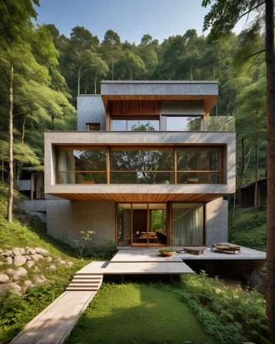 modern house,modern architecture,house in the forest,dunes house,cubic house,modern style,eco-construction,luxury property,beautiful home,residential house,timber house,house in the mountains,house in mountains,cube house,private house,corten steel,mid century house,futuristic architecture,arhitecture,frame house,Illustration,Vector,Vector 05