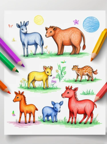 animal stickers,forest animals,woodland animals,farm animals,colourful pencils,animal shapes,whimsical animals,animal icons,kids illustration,line art animals,round animals,colored pencil background,felt tip pens,small animals,mammals,tropical animals,children drawing,colored pencils,deer illustration,livestock,Conceptual Art,Daily,Daily 35