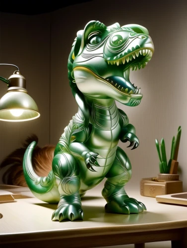 alligator sculpture,rubber dinosaur,schleich,emerald lizard,trex,jazz frog garden ornament,green dragon,3d figure,t-rex,3d model,dinosaruio,glass painting,saurian,landmannahellir,green iguana,3d rendered,fake gator,anthropomorphized animals,aligator,t rex