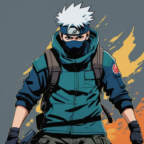 kakashi hatake,naruto,smoke background,shinobi,ninja,bandana background,vector art,fire background,ikayaki,ninjutsu,edit icon,iaijutsu,shinkiari,vector illustration,sensei,boruto,2d,cartoon ninja,kamikaze,vector graphic,Illustration,Vector,Vector 11