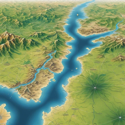 relief map,lake lucerne region,72 turns on nujiang river,meanders,map outline,cartography,srtm,lysefjord,fjords,peninsula,water courses,river delta,harbor area,fjord,sognefjord,coastal region,river course,island of fyn,geographic map,high rhône valley,Conceptual Art,Oil color,Oil Color 16