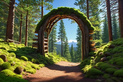 stargate,natural arch,plant tunnel,archway,tunnel of plants,forest path,cartoon video game background,heaven gate,semi circle arch,round arch,wall tunnel,enchanted forest,aaa,fairytale forest,wood gate,green forest,germany forest,coniferous forest,cartoon forest,hobbiton,Conceptual Art,Daily,Daily 12