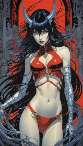 devil,katana,fire red eyes,kali,kotobukiya,red eyes,red robin,fire siren,fire devil,amano,vampire woman,red chief,siren,goddess of justice,fuki,rusalka,scarlet sail,yukio,imp,kasuga,Illustration,Japanese style,Japanese Style 06