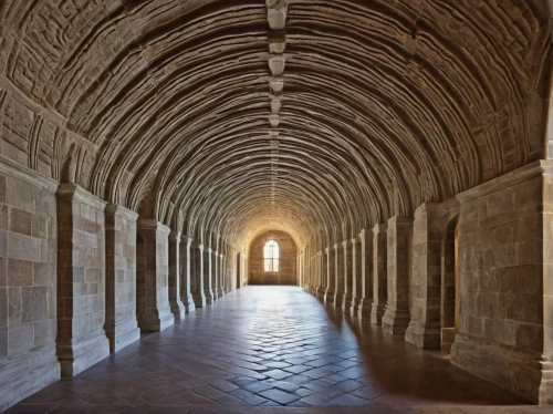 vaulted ceiling,umayyad palace,vaulted cellar,caravansary,monastery israel,michel brittany monastery,abbaye de belloc,cloister,medieval architecture,crypt,the monastery ad deir,romanesque,portcullis,qasr azraq,hala sultan tekke,ibn tulun,islamic architectural,hall roof,corridor,maulbronn monastery,Photography,Black and white photography,Black and White Photography 09