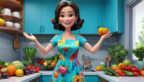 girl in the kitchen,cooking vegetables,cutting vegetables,frozen vegetables,juicing,food preparation,fruit vegetables,fruits and vegetables,agnes,roma tomato,ratatouille,tomatoes,food and cooking,homemaker,green tomatoe,housewife,cabbage soup diet,roma tomatoes,vegetables,cute cartoon character,Unique,3D,3D Character