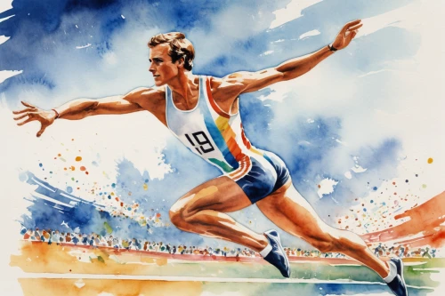 cimarrón uruguayo,modern pentathlon,sportsman,decathlon,heptathlon,record olympic,athletics,pentathlon,track and field athletics,110 metres hurdles,1971,olympic summer games,800 metres,olympic symbol,thomson's gazelle,track and field,1973,bolt,advertising figure,long jump,Illustration,Paper based,Paper Based 25