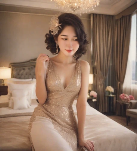 vintage asian,vintage woman,elegant,vintage angel,bridal dress,wedding dress,vintage dress,phuquy,bridal,asian woman,elegance,vintage girl,burlesque,vietnamese woman,woman on bed,wedding gown,vintage women,asian lamp,kaew chao chom,a charming woman,Photography,Analog