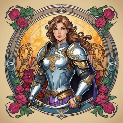 joan of arc,artemisia,golden wreath,vanessa (butterfly),frame border illustration,laurel wreath,sterntaler,zodiac sign libra,poker primrose,limenitis camilla,minerva,goddess of justice,primrose,celtic queen,sultana,almudena,female warrior,cybele,noble rose,catarina