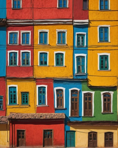 colorful facade,facade painting,row of windows,colorful city,buildings italy,burano,italian painter,hanging houses,burano island,blocks of houses,painted block wall,facades,french windows,row of houses,houses clipart,townhouses,apartment blocks,three primary colors,saturated colors,half-timbered houses,Illustration,Black and White,Black and White 26
