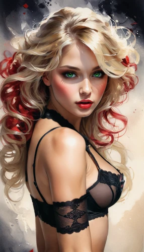 blonde woman,fantasy art,blond girl,blonde girl,fantasy woman,vampire woman,fantasy portrait,vampire lady,fantasy girl,femme fatale,cool blonde,femininity,fantasy picture,world digital painting,harley,the blonde in the river,fire red eyes,neo-burlesque,dark angel,comely