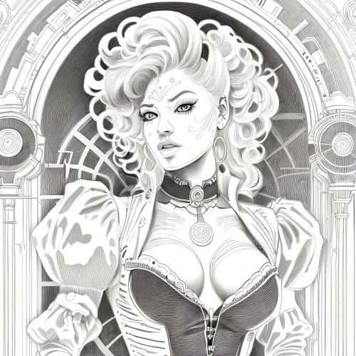 victorian lady,venetia,baroque angel,baroque,fantasy portrait,victorian style,victorian,cinderella,femme fatale,art nouveau,corset,harley,vampire lady,elizabeth i,queen of hearts,neo-burlesque,steampunk,rococo,la catrina,bridal,Design Sketch,Design Sketch,Character Sketch