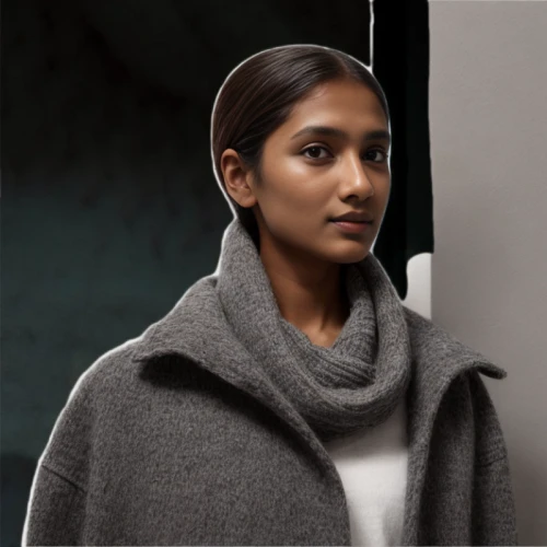 indian,polar fleece,kamini,female model,indian woman,kamini kusum,menswear for women,woman in menswear,jaya,dosa,overcoat,indian girl,chetna sabharwal,asymmetric cut,indian celebrity,shoulder length,half profile,semi-profile,devikund,east indian