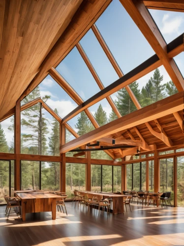 daylighting,folding roof,glass roof,timber house,wooden roof,wooden beams,home of apple,frame house,structural glass,wooden windows,archidaily,breakfast room,eco-construction,wood structure,laminated wood,wood window,dunes house,western yellow pine,glass panes,forest workplace,Conceptual Art,Fantasy,Fantasy 09