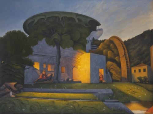 night scene,the annunciation,village scene,home landscape,abbaye de belloc,fireplaces,the eternal flame,braque francais,fireplace,the conflagration,farm landscape,charcoal kiln,rural landscape,church painting,summer evening,pompeii,orlovsky,woman at the well,work in the garden,grant wood,Art,Classical Oil Painting,Classical Oil Painting 19