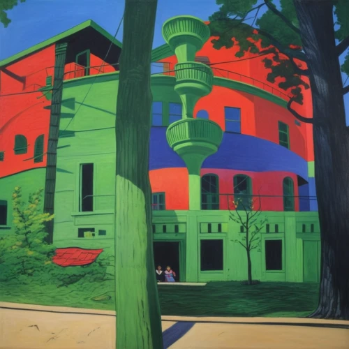 panoramical,studio ghibli,athens art school,apartment block,apartment building,apartment house,house in the forest,escher village,art academy,cartoon forest,house painting,linden,apartment buildings,apartment complex,panopticon,aurora village,gobelin,shirakami-sanchi,apartment blocks,green trees,Art,Artistic Painting,Artistic Painting 09