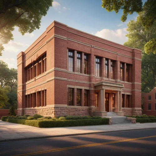 public library,3d rendering,music conservatory,historic courthouse,courthouse,athenaeum,old library,red bricks,red brick,new building,athens art school,classical architecture,doric columns,old brick building,library,court building,brick block,built in 1929,school design,academic institution,Photography,General,Commercial