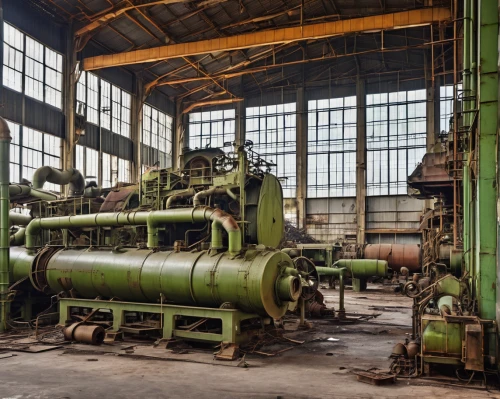 machinery,gas compressor,combined heat and power plant,abandoned factory,industrial plant,heavy water factory,steel mill,industrial landscape,empty factory,yellow machinery,the boiler room,industrial security,lathe,industry 4,old factory,abandoned rusted locomotive,metal lathe,powerplant,power plant,machine tool,Photography,General,Realistic