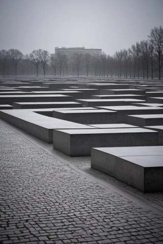 holocaust memorial,holocaust museum,holocaust,unknown soldier,paved square,war graves,what is the memorial,rows of seats,concrete slabs,wwii memorial,paving slabs,vietnam soldier's memorial,tomb of the unknown soldier,concrete blocks,concentration camp,french military graveyard,black squares,military cemetery,gray-scale,reflecting pool,Conceptual Art,Oil color,Oil Color 16
