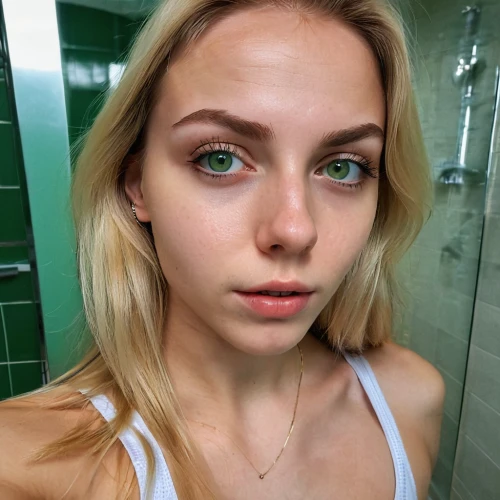 green eyes,heterochromia,green skin,mascara,natural cosmetic,wallis day,healthy skin,gold eyes,greta oto,beauty face skin,pupils,natural,in green,freckles,naturale,freckle,gold contacts,pale,angel face,contacts,Photography,General,Realistic