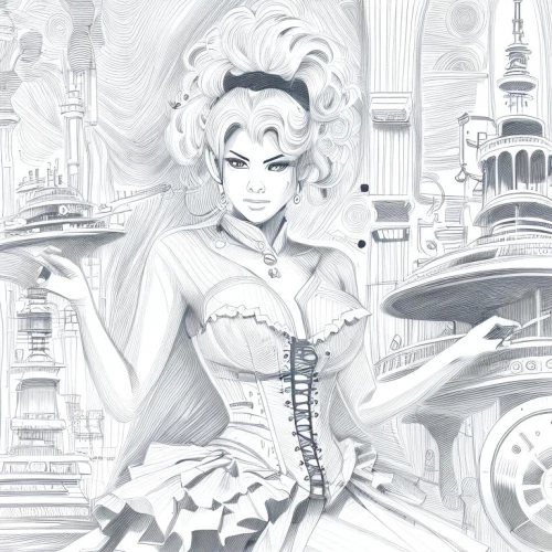 venetia,steampunk,rococo,victorian lady,alice,darjeeling,french digital background,fashion illustration,the carnival of venice,victorian style,game illustration,coquette,rockabella,paris clip art,neoclassic,fantasy city,city ​​portrait,illustrator,vintage drawing,paris,Design Sketch,Design Sketch,Character Sketch