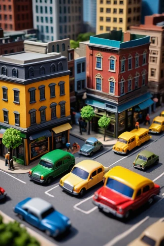 tilt shift,miniature cars,miniature figures,model cars,toy photos,city corner,colorful city,city blocks,diecast,street scene,diorama,taxicabs,miniatures,miniature,3d car model,store fronts,miniature house,townscape,new york streets,new york taxi,Art,Artistic Painting,Artistic Painting 27