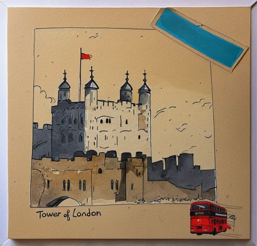 tongeren,lublin,hohenzollern castle,new-ulm,toledo,goslar,aachen,hohenzollern,routemaster,chambord,tower bridge,london bridge,royal castle of amboise,lübeck,postmarked,castile-la mancha,castle tremsbüttel,alnwick castle,the postcard,post-it note,Illustration,Paper based,Paper Based 07