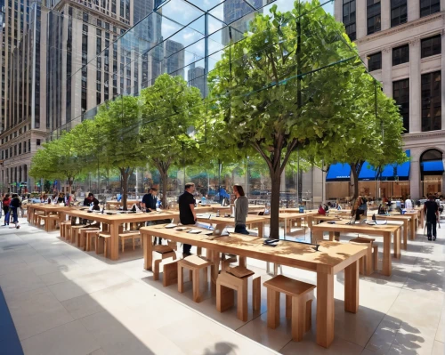 apple store,outdoor table,apple desk,outdoor dining,outdoor table and chairs,beer tables,apple world,home of apple,apple inc,picnic table,public space,apple trees,apple tree,paved square,californian white oak,botanical square frame,beer garden,big apple,apple blossom branch,apple mountain,Conceptual Art,Fantasy,Fantasy 27