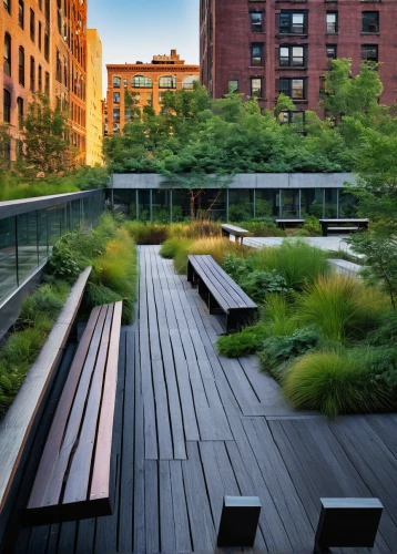 highline,corten steel,roof garden,highline trail,roof landscape,roof terrace,outdoor bench,urban park,green space,homes for sale in hoboken nj,urban landscape,benches,garden bench,landscape design sydney,outdoor table,urban design,grass roof,perennial plants,turf roof,flat roof,Illustration,Japanese style,Japanese Style 13