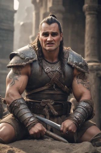 barbarian,dwarf sundheim,orc,cent,half orc,dwarf cookin,centurion,male character,gladiator,male elf,raider,dane axe,dwarf,ogre,warlord,warrior and orc,grog,gaul,sparta,dwarves,Photography,Cinematic