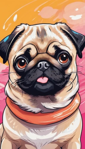 pug,flat blogger icon,dog illustration,twitch icon,blogger icon,soundcloud icon,puggle,peanut bulldog,vector illustration,dog drawing,pet portrait,bulldog,tiktok icon,rosy garlic,phone icon,rolls,digital illustration,tumblr icon,pekingese,pubg mascot,Illustration,Japanese style,Japanese Style 04