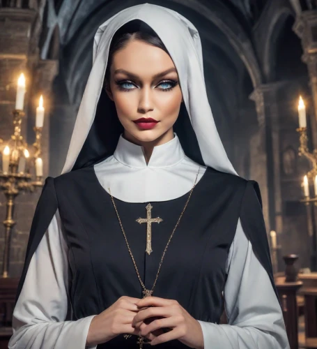nun,the nun,carmelite order,catholicism,priest,nuns,benedictine,catholic,gothic portrait,seven sorrows,the prophet mary,religious,rosary,mary 1,archimandrite,the magdalene,the angel with the veronica veil,all the saints,orthodoxy,vestment,Photography,Realistic