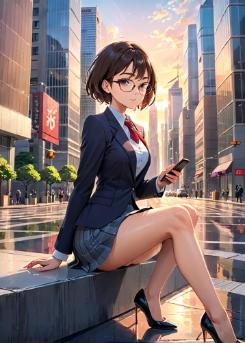 secretary,business girl,newscaster,kotobukiya,honmei choco,cityscape,city ​​portrait,business woman,shibuya,girl sitting,businesswoman,cg artwork,sitting,librarian,stock broker,shinjuku,anime japanese clothing,anime 3d,japanese sakura background,anime cartoon,Anime,Anime,Traditional