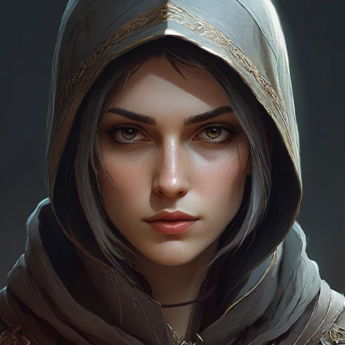 jaya,artemisia,mara,arabian,female warrior,fantasy portrait,assassin,samara,portrait background,elven,huntress,gara,elza,game illustration,woman face,priestess,athena,hooded,custom portrait,sterntaler,Illustration,Abstract Fantasy,Abstract Fantasy 07