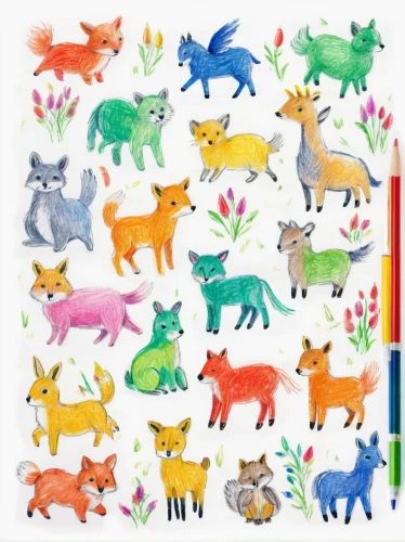 animal stickers,animal shapes,forest animals,woodland animals,animal icons,round animals,farm animals,whimsical animals,kawaii animal patch,ccc animals,fox stacked animals,cattles,origami paper,mammals,animal animals,small animals,color dogs,kawaii animals,gift wrapping paper,kawaii animal patches,Conceptual Art,Oil color,Oil Color 10