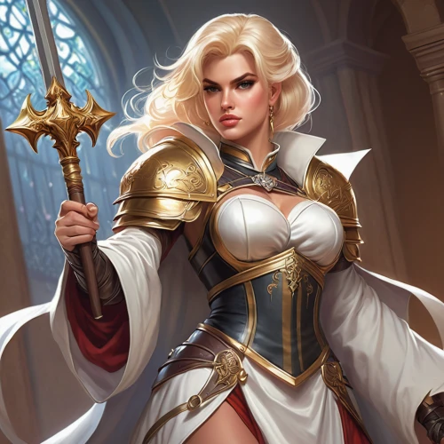 paladin,female warrior,joan of arc,sorceress,massively multiplayer online role-playing game,elza,priestess,crusader,goddess of justice,fantasy woman,lux,jaya,dane axe,templar,sterntaler,eufiliya,della,venera,archangel,breastplate,Conceptual Art,Fantasy,Fantasy 03