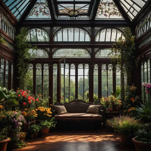 conservatory,dandelion hall,palm house,greenhouse,winter garden,the palm house,orangery,garden of plants,flower dome,botanical gardens,indoor,kew gardens,botanical frame,big window,the old botanical garden,the garden,glass roof,botanical garden,victorian,ornate room,Photography,General,Fantasy