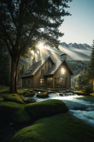 the cabin in the mountains,house in mountains,house in the mountains,log home,house in the forest,home landscape,log cabin,water mill,summer cottage,world digital painting,chalet,salt meadow landscape,beautiful home,cottage,landscape background,lodge,small cabin,great smoky mountains,idyllic,mountain huts