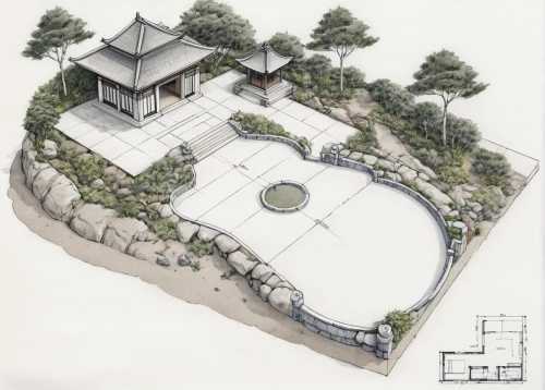 landscape design sydney,landscape designers sydney,garden design sydney,garden elevation,house drawing,asian architecture,landscape plan,japanese zen garden,japanese garden ornament,zen garden,chinese architecture,architect plan,japanese architecture,garden buildings,feng shui golf course,japanese garden,house floorplan,isometric,roof landscape,landscaping,Illustration,Japanese style,Japanese Style 18