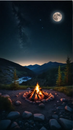 campfire,campfires,camping,camp fire,firepit,campsite,night scene,cd cover,fire pit,landscape background,campground,camping car,fire bowl,oil painting on canvas,campire,fire in the mountains,tent camping,fireside,camping equipment,meteor rideau