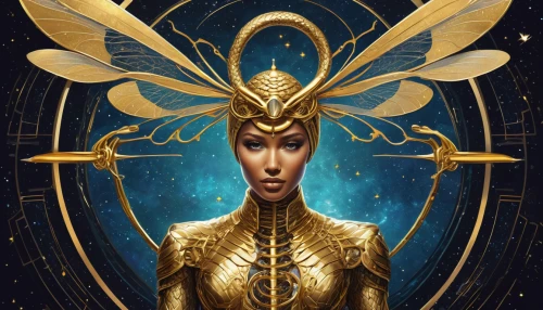 zodiac sign libra,golden crown,queen of the night,priestess,star mother,zodiac sign gemini,sorceress,fantasy art,fantasy portrait,libra,golden mask,goddess of justice,cleopatra,the enchantress,the zodiac sign pisces,gold crown,andromeda,ankh,horoscope libra,sci fiction illustration,Conceptual Art,Sci-Fi,Sci-Fi 06